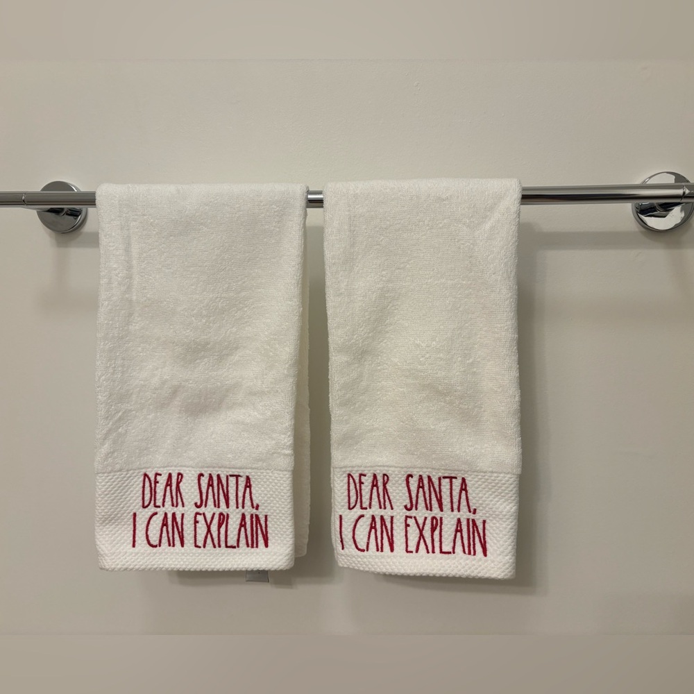 Rae Dunn Christmas Hand Towels Set of Two